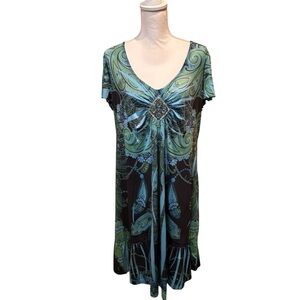 Apt.‎ 9 Green and Black Midi Dress size 1X